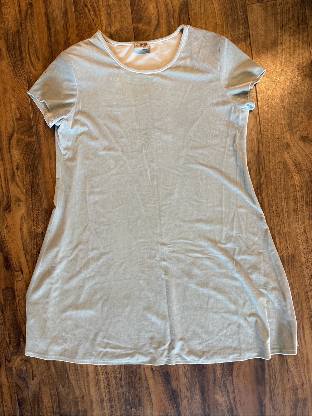 Vintage Blue Velvet Short Sleeve Mini Dress